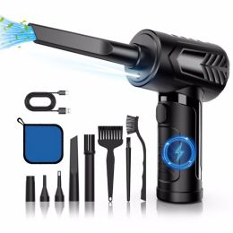 SOPYOU Compressed Air Duster - 110000RPM Electric Air Duster with LED Light Cordless Air Duster 7600mAh Air Blower for Computers Car Keyboard Cleaner;