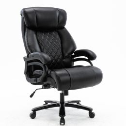 Big and Tall Office Chair 400lb- Adjustable Lumbar Support, Heavy Duty Metal Base, High Back Large Executive Office Chair, Computer Desk Chair Ergonom