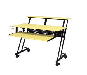 Suitor Computer Desk; Yellow & Black YF