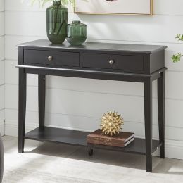 conifferism Black Console Table with Drawers and Open Shelf, Farmhouse Small Entry Table, 39" L