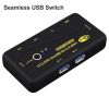 USB 3.0 Sharing Switch Selector 4 Port 2 Computers Peripheral Switcher For PC; Printer; Scanner; Mouse; Keyboard With 2 Pack USB Cable Support Keyboar