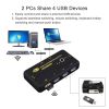 USB 3.0 Sharing Switch Selector 4 Port 2 Computers Peripheral Switcher For PC; Printer; Scanner; Mouse; Keyboard With 2 Pack USB Cable Support Keyboar