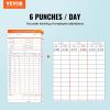 VEVOR Time Cards, Monthly Timesheets 100 pcs, 6 Columns Two-sided Orange and Blue, Card for 9600 Punch Time Clock, for Employee Attendance, Payroll Re