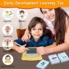 100 Words Talking Flash Cards 5.5In Toddler LCD Writing Tablet with 50 Double-sided Cards Stylus Pen Electronic Cognitive Audio Toddler Reading Machin