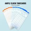 VEVOR Time Cards, Monthly Timesheets 100 pcs, 6 Columns Two-sided Orange and Blue, Card for 9600 Punch Time Clock, for Employee Attendance, Payroll Re