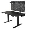 DEZCTOP Electric Height Adjustable Desk, Bifrost Elite 120 47W x 28D Gaming PC Computer Desk with 3PCS Pegboard and 2PCS Shelves, Large Workstation fo