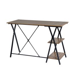 Computer Desk with 2 layers (Color: GREY WOOD)