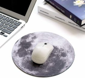 Space Round Mouse Pad PC Gaming Non Slip Mice Mat For Laptop Notebook Computer Gaming Mouse Pad (Model: Moon)