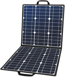 50W 18V Portable Solar Panel, Flashfish Foldable Solar Charger with 5V USB 18V DC Output Compatible with Portable Generator, Smartphones, Tablets and (18V: 50W)