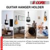 Guitar Hanger Holder - Electric Acoustic & Bass Guitars for Home Studio Musical Instruments - 5 Core Wall Mount with Accessories (ABS Red 1 Piece)
