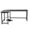 L-Shaped Desktop Computer Desk Black--YS